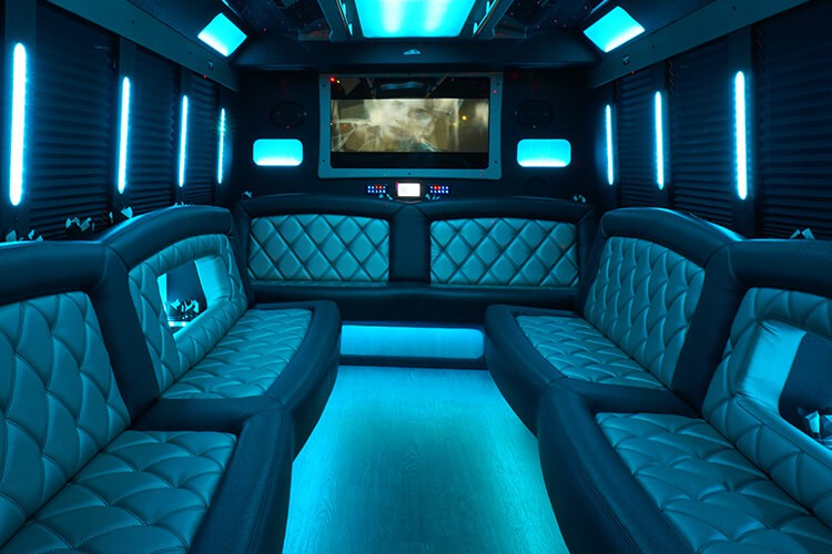 interior party bus rental boston